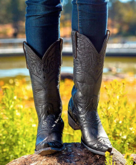 Sintra Black-on Black Western Boot