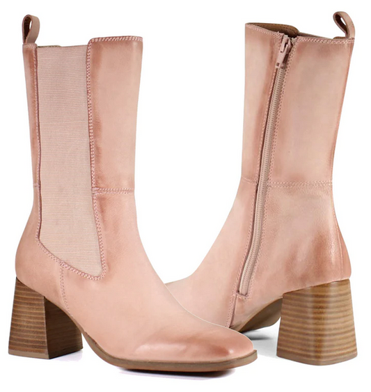 Mar Gee Baby Pink Leather Nubuck