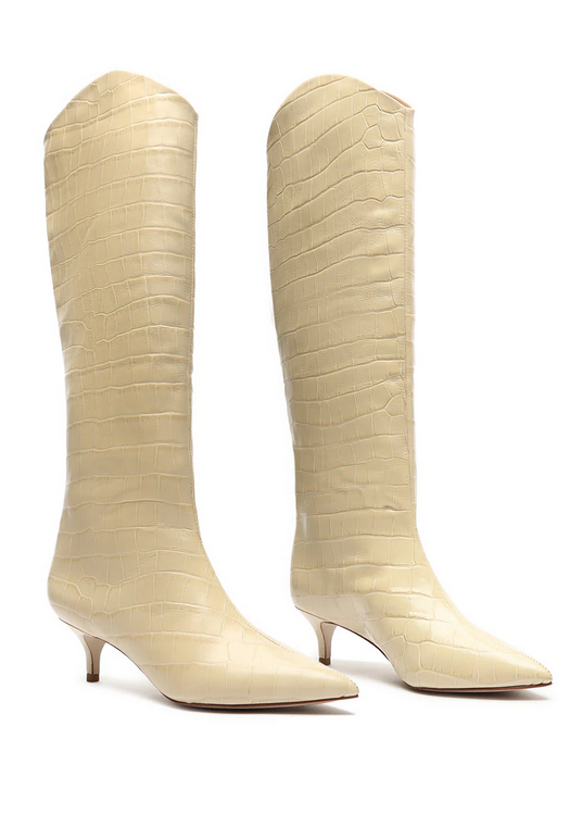 Maryana Lo Crocodile - Embossed Leather Boot